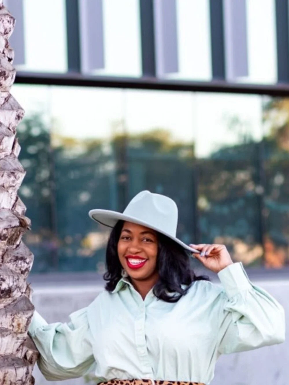 Anthropologie Sage Green Polyester Felt Rancher Hat